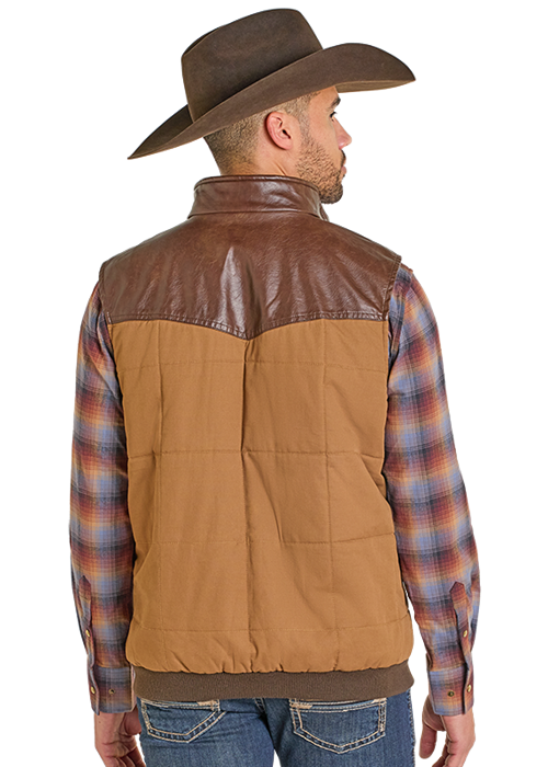 Powder River Twill Puffer Vest Camel
