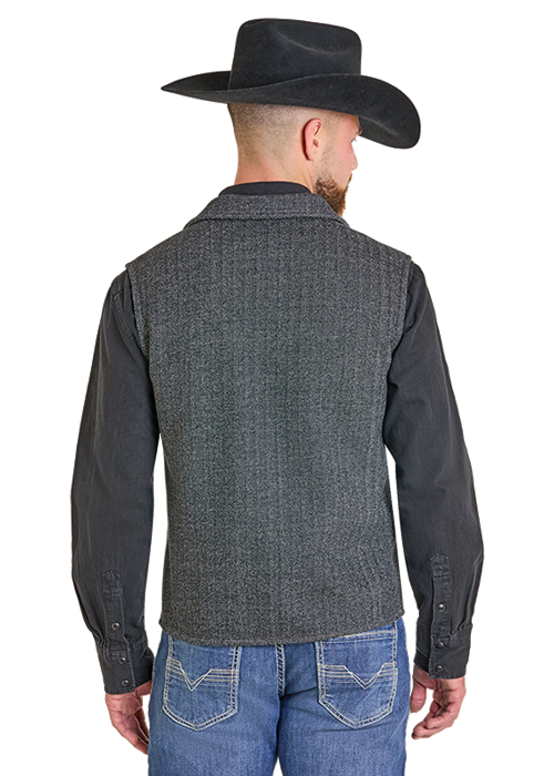 Powder River Fleece Bonded Herringbone Vest Black