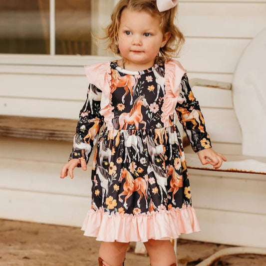 Shea Baby Horsing Around Ruffled Dress