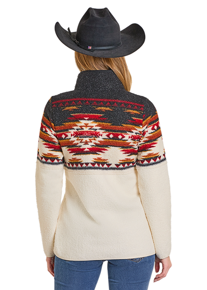 Rock & Roll Aztec Border Berber Pullover Black