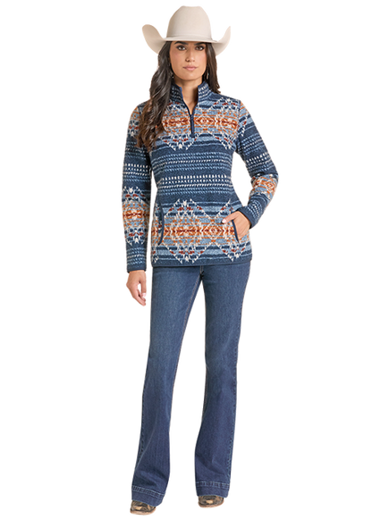 Panhandle Slim Aztec Berber Pullover Navy