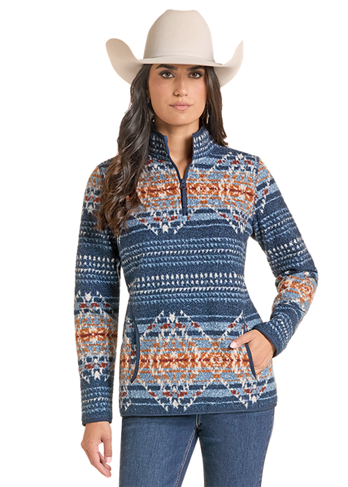 Panhandle Slim Aztec Berber Pullover Navy