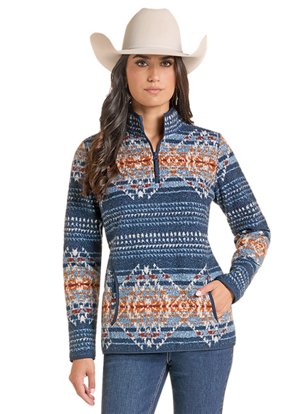Panhandle Slim Aztec Berber Pullover Navy