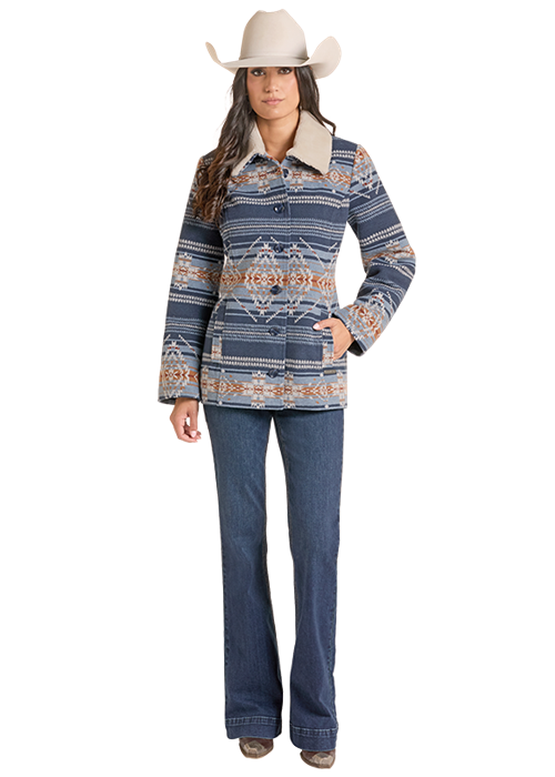 Panhandle Slim Aztec Short Coat Navy