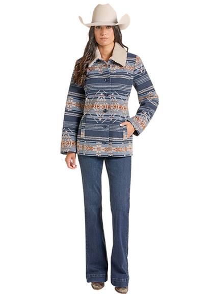 Panhandle Slim Aztec Short Coat Navy
