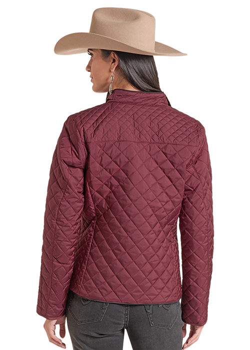 Panhandle Slim Solid Quilted Jacket Wine
