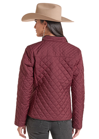 Panhandle Slim Solid Quilted Jacket Wine