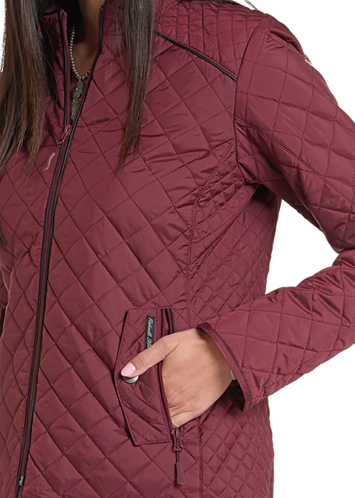 Panhandle Slim Solid Quilted Jacket Wine
