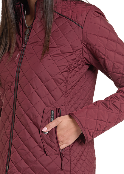 Panhandle Slim Solid Quilted Jacket Wine