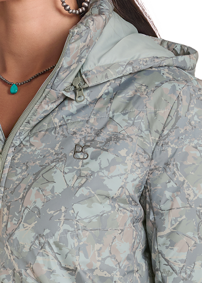Powder River Camo Puffer Jacket Moss Green