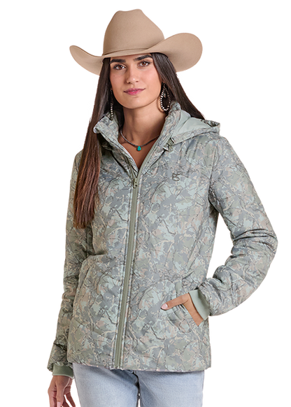 Powder River Camo Puffer Jacket Moss Green