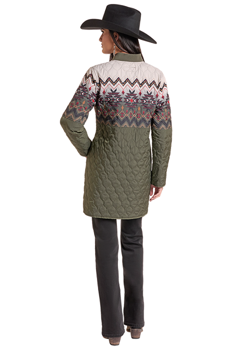 Panhandle Slim Quilted Border Jacket Olive