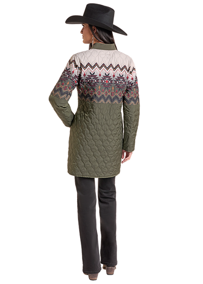 Panhandle Slim Quilted Border Jacket Olive