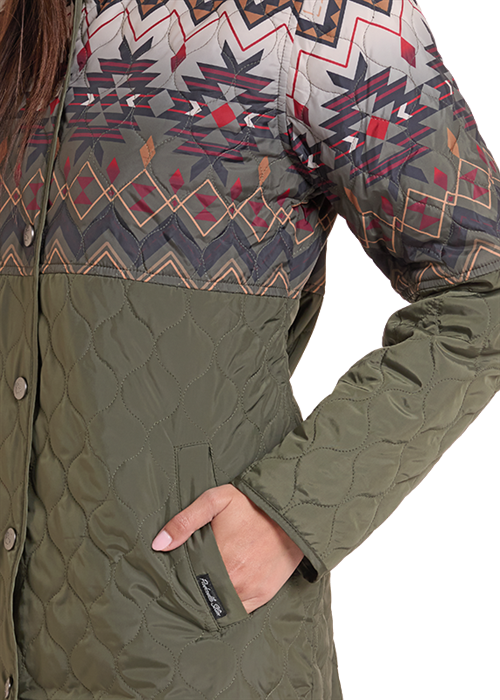 Panhandle Slim Quilted Border Jacket Olive