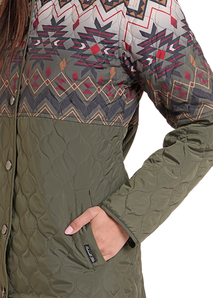 Panhandle Slim Quilted Border Jacket Olive