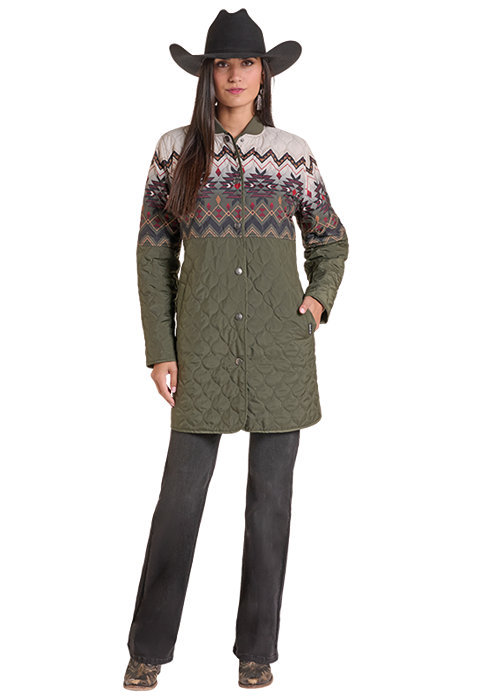 Panhandle Slim Quilted Border Jacket Olive