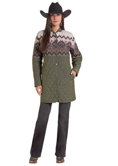 Panhandle Slim Quilted Border Jacket Olive