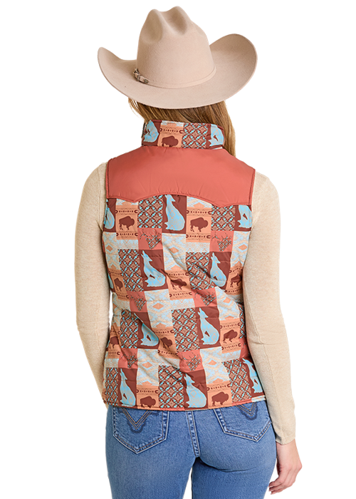 Powder River Reversible Puffer Vest Rose/Mauve