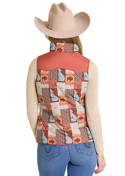 Powder River Reversible Puffer Vest Rose/Mauve