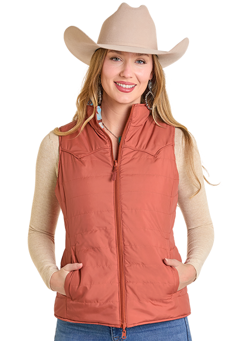 Powder River Reversible Puffer Vest Rose/Mauve