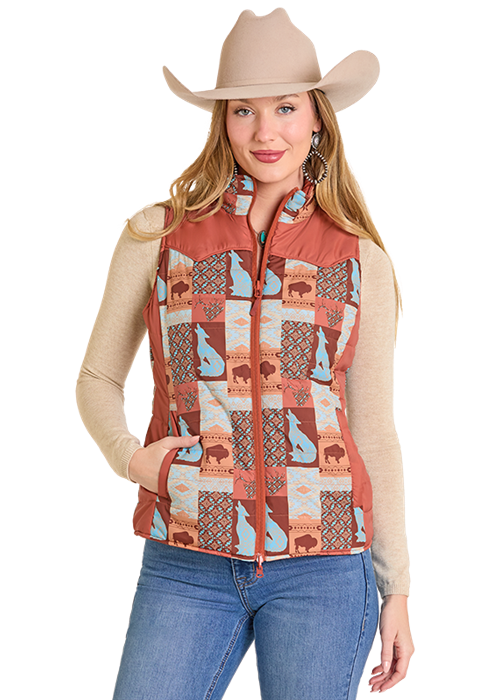 Powder River Reversible Puffer Vest Rose/Mauve