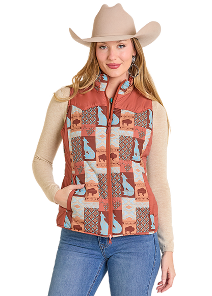 Powder River Reversible Puffer Vest Rose/Mauve