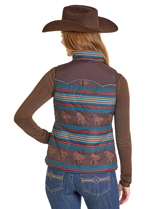 Powder River Reversible Puffer Vest Chocolate
