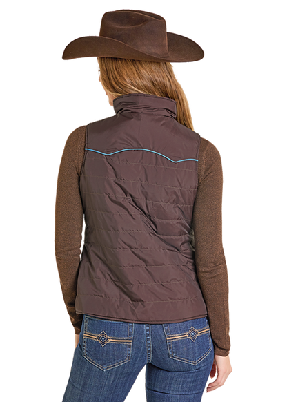 Powder River Reversible Puffer Vest Chocolate