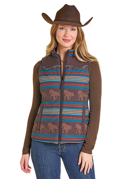 Powder River Reversible Puffer Vest Chocolate