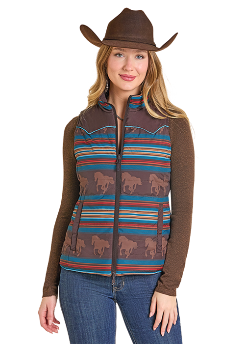 Powder River Reversible Puffer Vest Chocolate