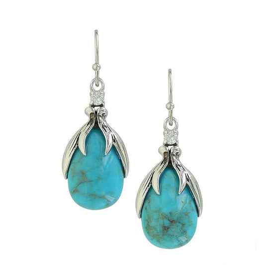 Montana Antler Teardrop Turquoise Earrings