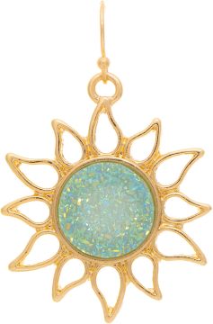 Rain Gold/Blue Druzy Sun Earring