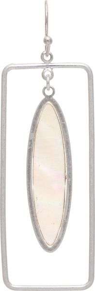 Rain Silver Mother of Pearl Framed Oval Drop Earring