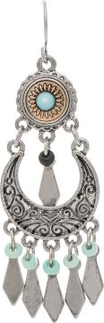 Rain Silver Turquoise Fringed Earring