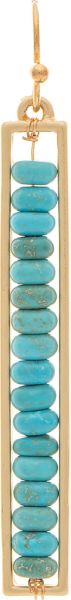 Rain Gold Turquoise Disc Bead Bar Earring