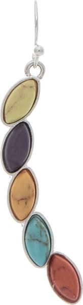 Rain Silver Multi Oval Stones Arc Earring