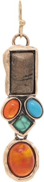 Rain Gold Multi Gem Set Artisan Earring