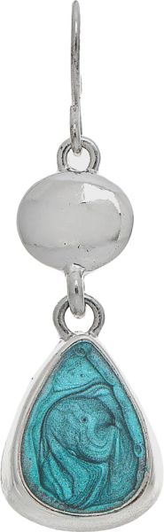 Rain Silver Green Epoxy Raindrops Earrings