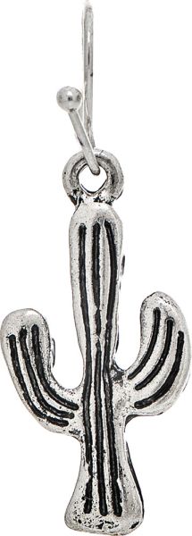 Rain Silver Engraved Funky Cactus Earring