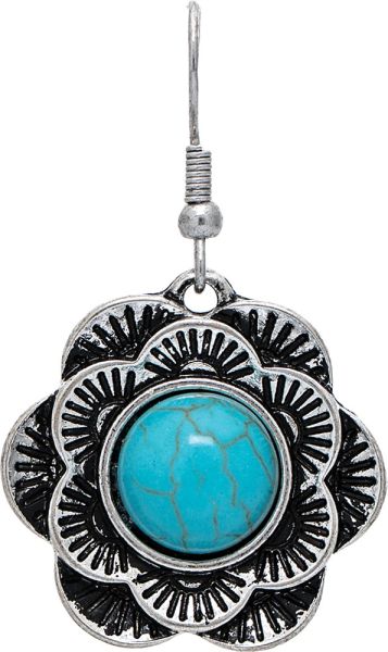Rain Silver Ox Textured Bloom Earring