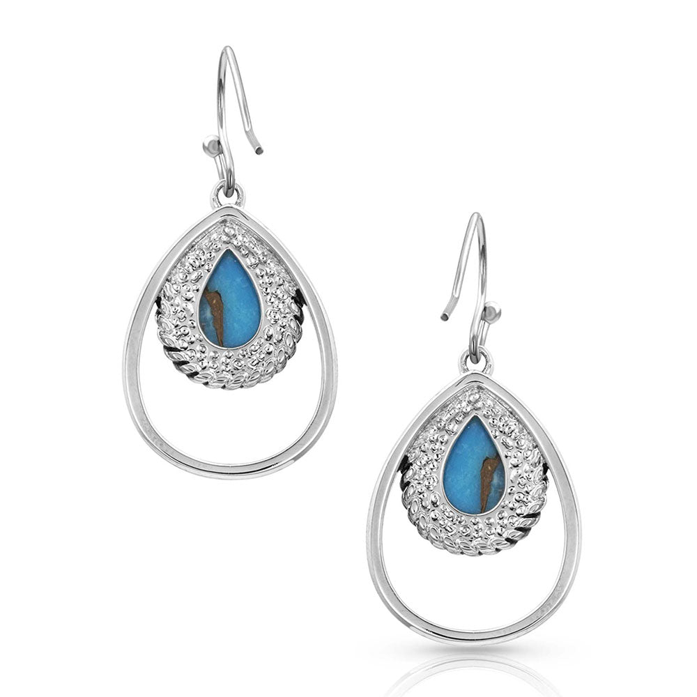 Montana Compressed Turquoise Teardrop Earrings