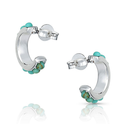 Montana Studded In Turquoise Mini Hoop Earrings