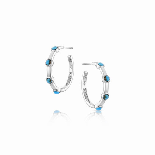 Montana Gentle Rain Turquoise Hoop Earrings