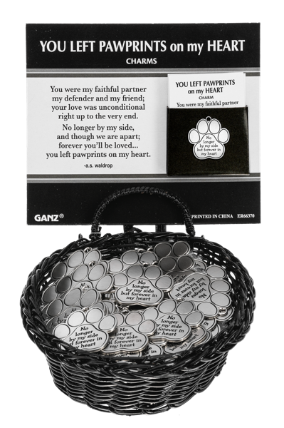Ganz Pet Memorial Pawprints on My Heart Charm