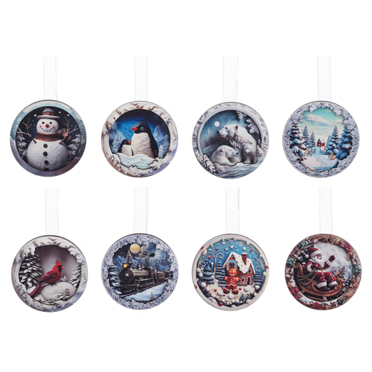 3D Effect Christmas Ornaments