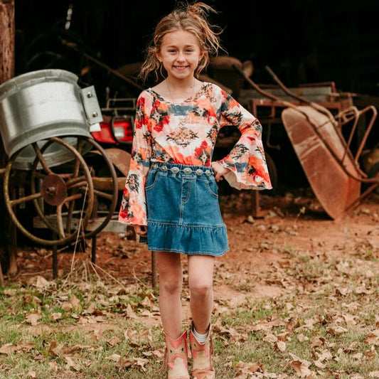 Shea Baby Aztec Bell Long Sleeve Shirt