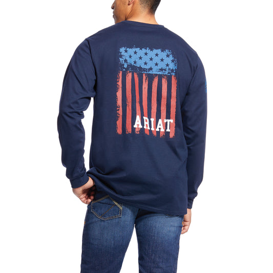 Ariat FR Americana Graphic Long Sleeve Shirt Navy