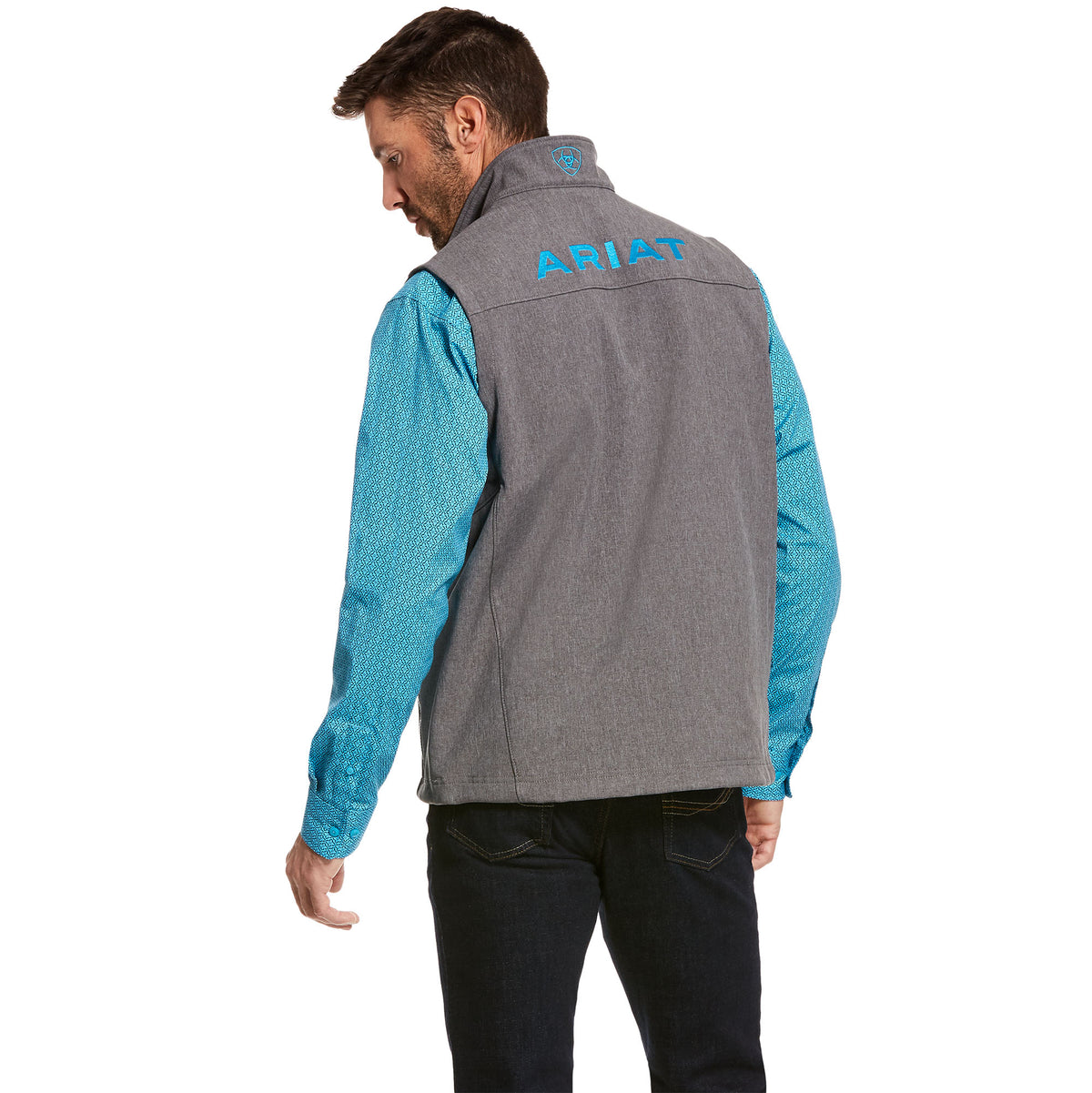 Ariat Mens Logo 2.0 Softshell Logo Vest Charcoal