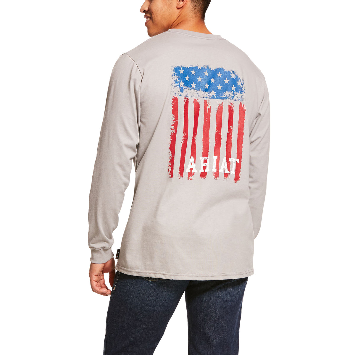 Ariat FR Americana Graphic Long Sleeve Shirt Gray