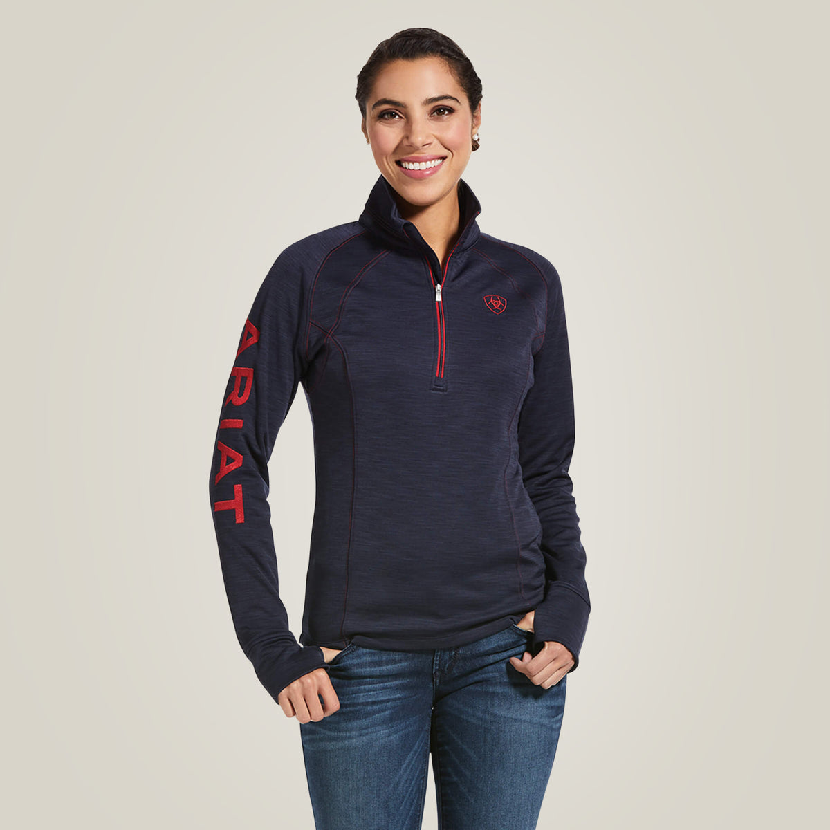 Ariat Tek Team 1/2 Zip Navy Heather